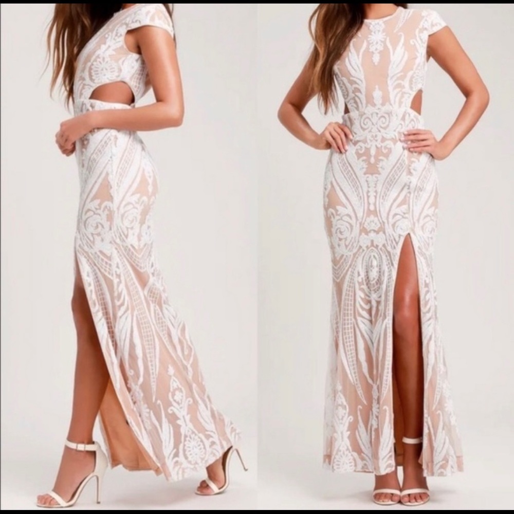 Dress with white sequins